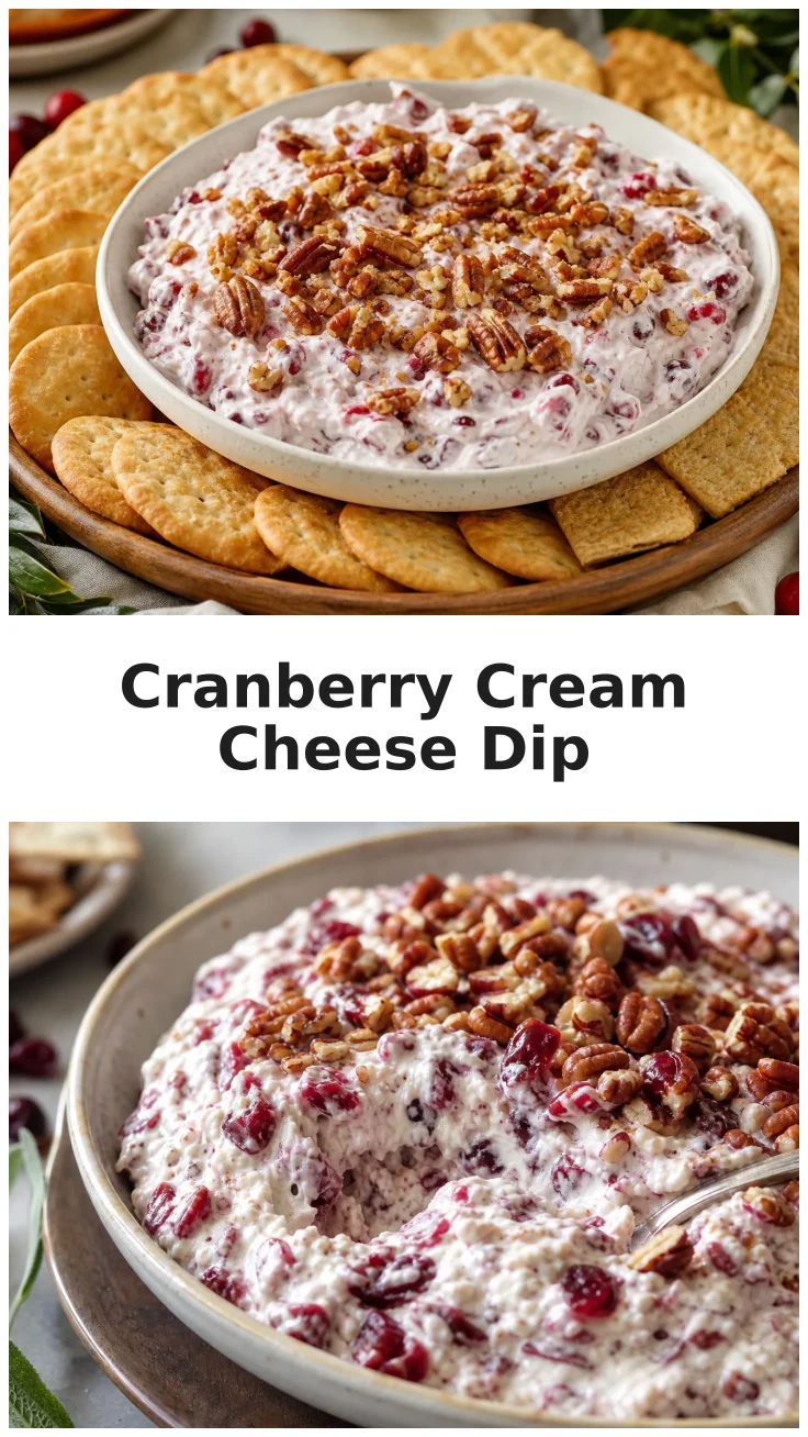 Creamy Cranberry Cream Cheese Dip with Pecans Recipe Creamy Cranberry Cream Cheese Dip with Pecans Recipe