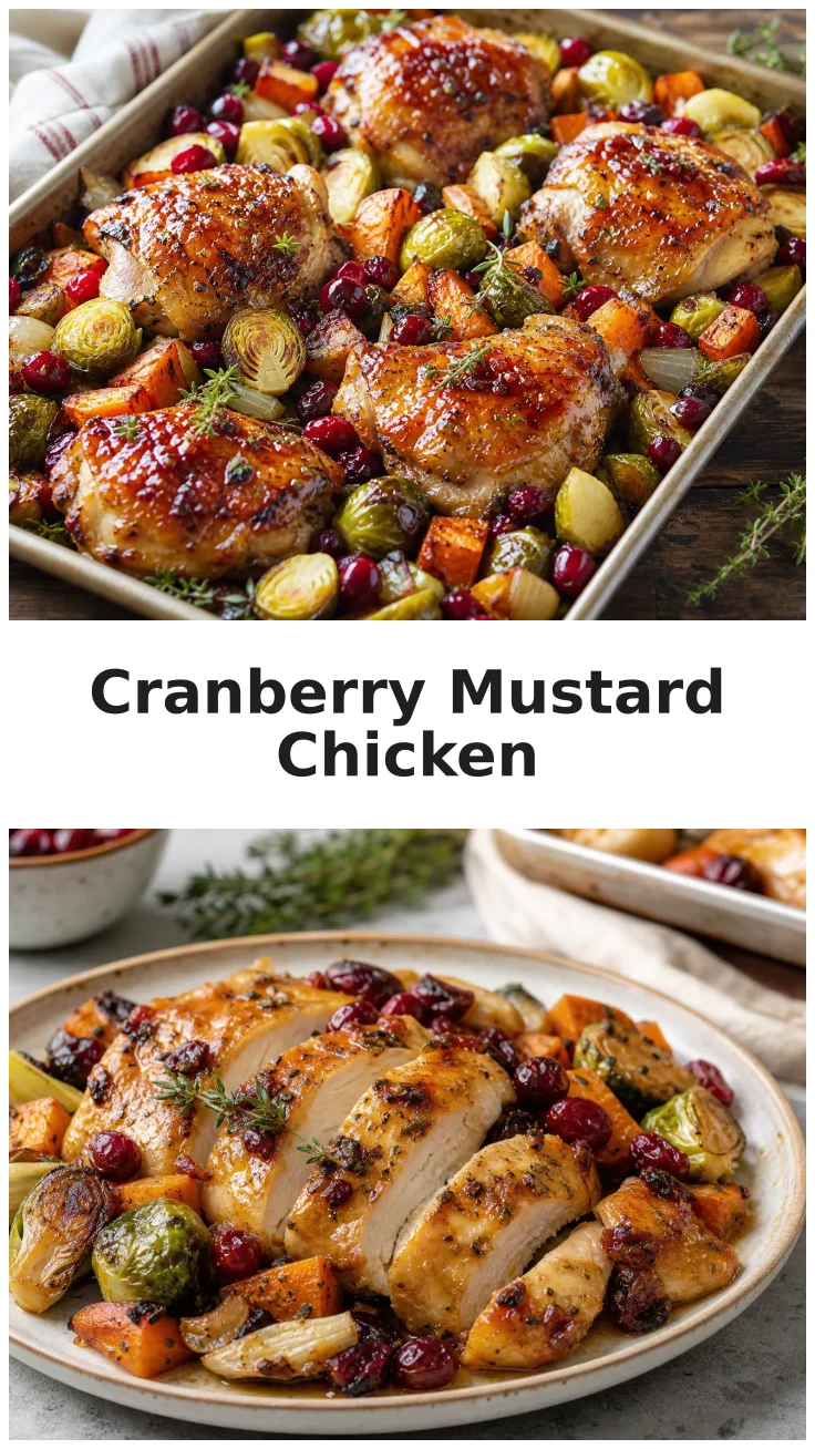 Cranberry Mustard Chicken Sheet Pan Dinner Recipe