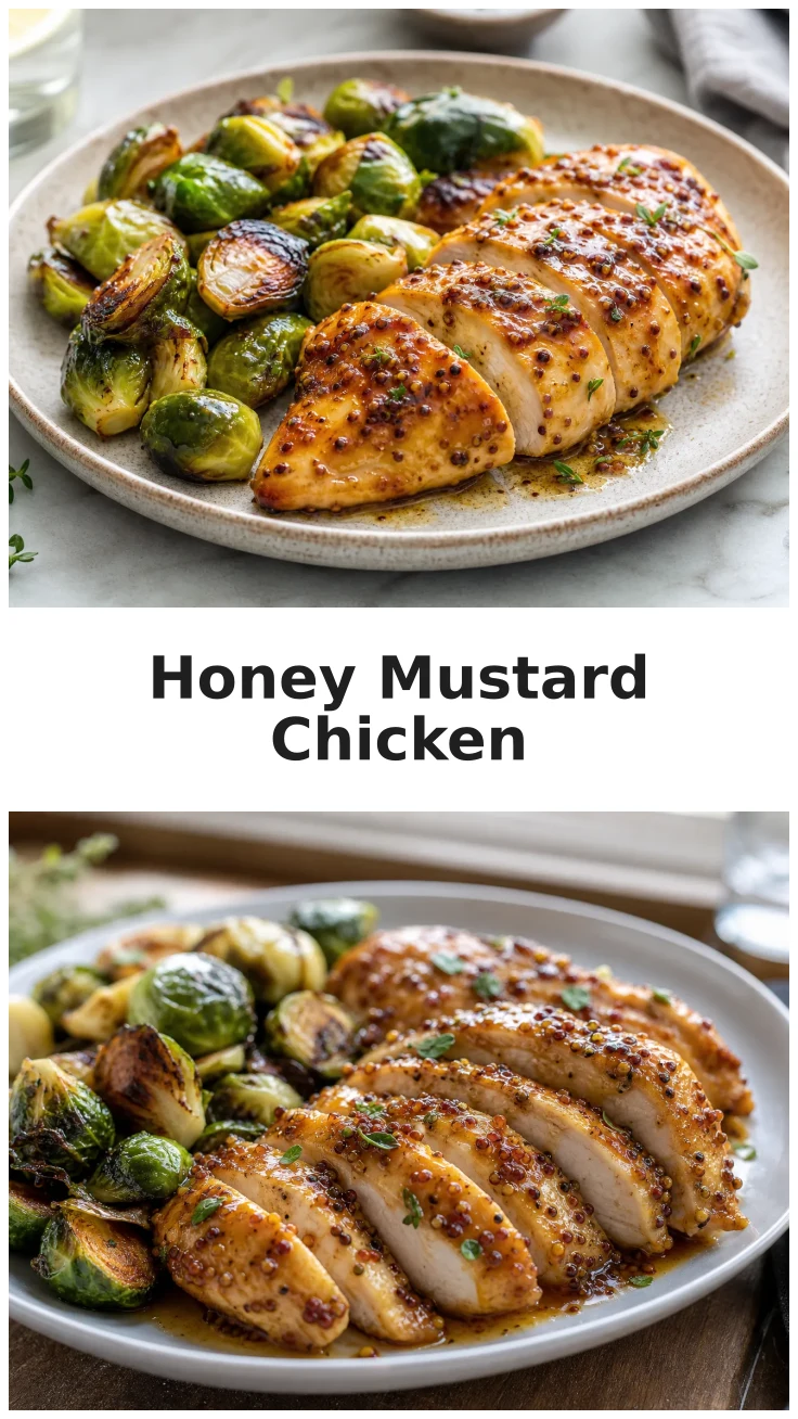 Honey Mustard Chicken and Brussels Sprouts Sheet Pan Dinner Honey Mustard Chicken and Brussels Sprouts Sheet Pan Dinner