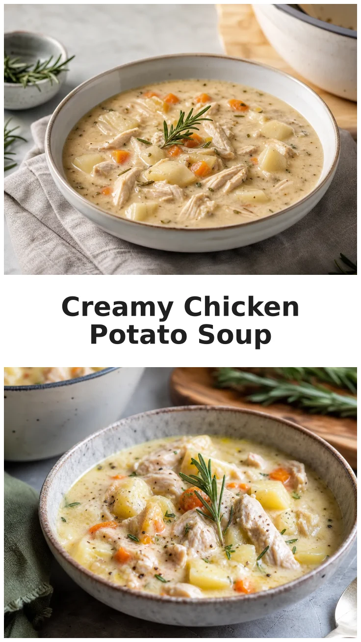 Creamy Rosemary Garlic Chicken Potato Soup Recipe Creamy Rosemary Garlic Chicken Potato Soup Recipe