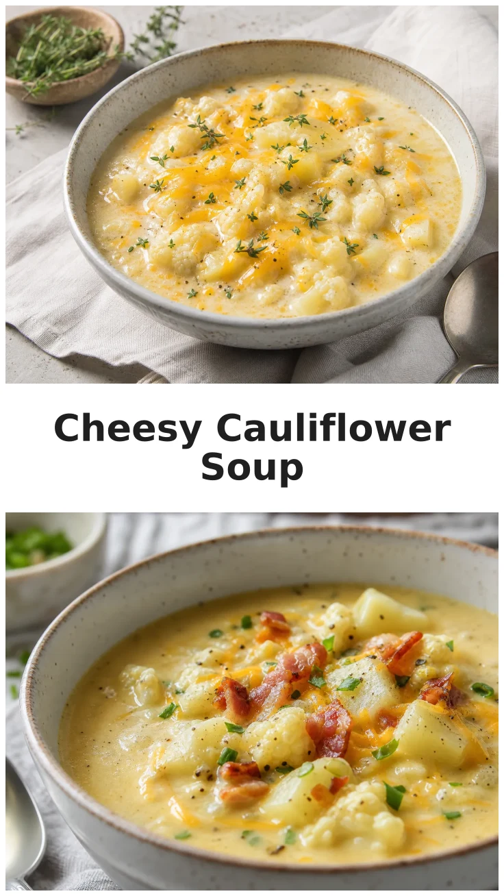 Cheesy Cauliflower Potato Soup for Cozy Nights