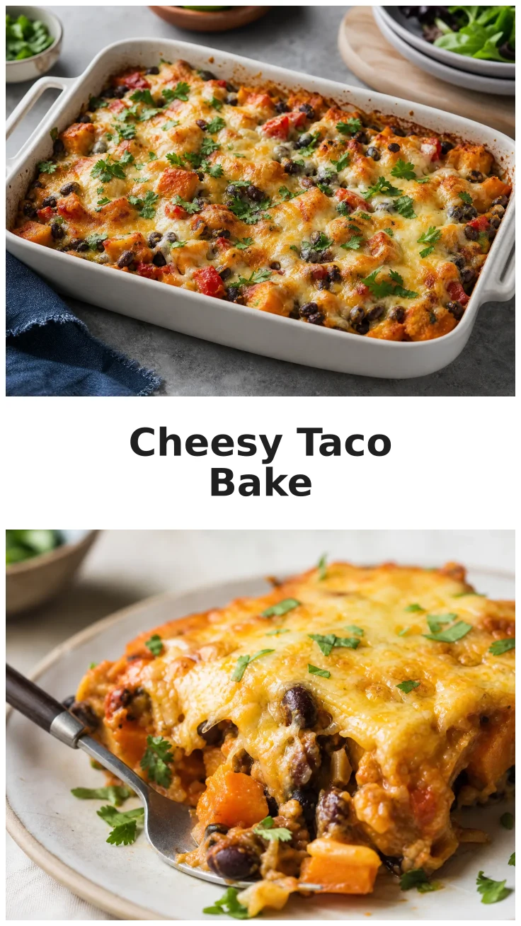 Cheesy Butternut Squash Black Bean Taco Bake Recipe Cheesy Butternut Squash Black Bean Taco Bake Recipe