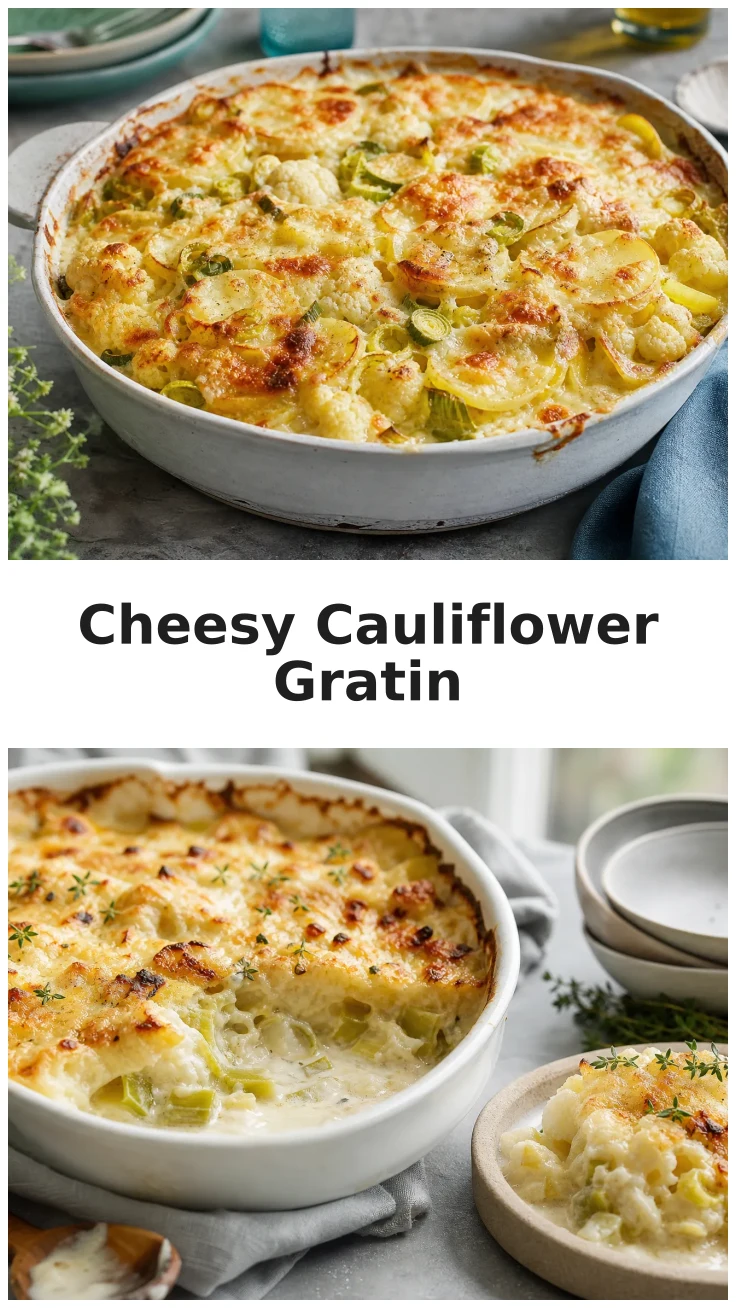 Cheesy Leek Cauliflower Potato Gratin Recipe