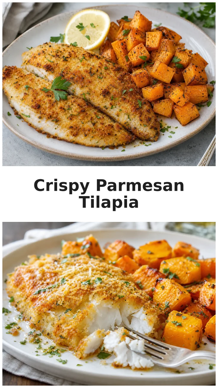 Parmesan Crusted Tilapia with Butternut Squash Recipe
