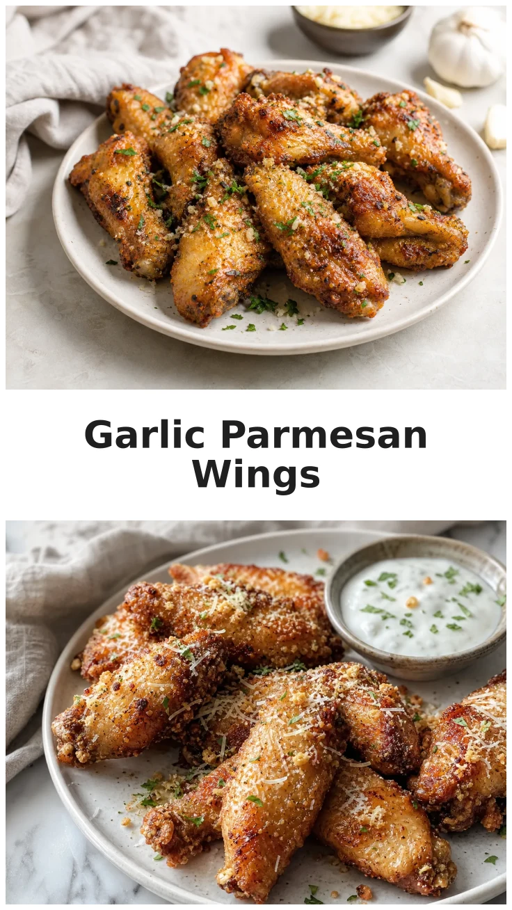 Crispy Garlic Parmesan Chicken Wings Recipe for Game Day Crispy Garlic Parmesan Chicken Wings Recipe for Game Day
