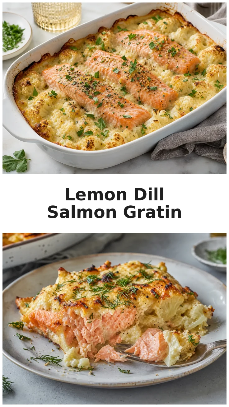 Lemon Dill Salmon Cauliflower Gratin Recipe