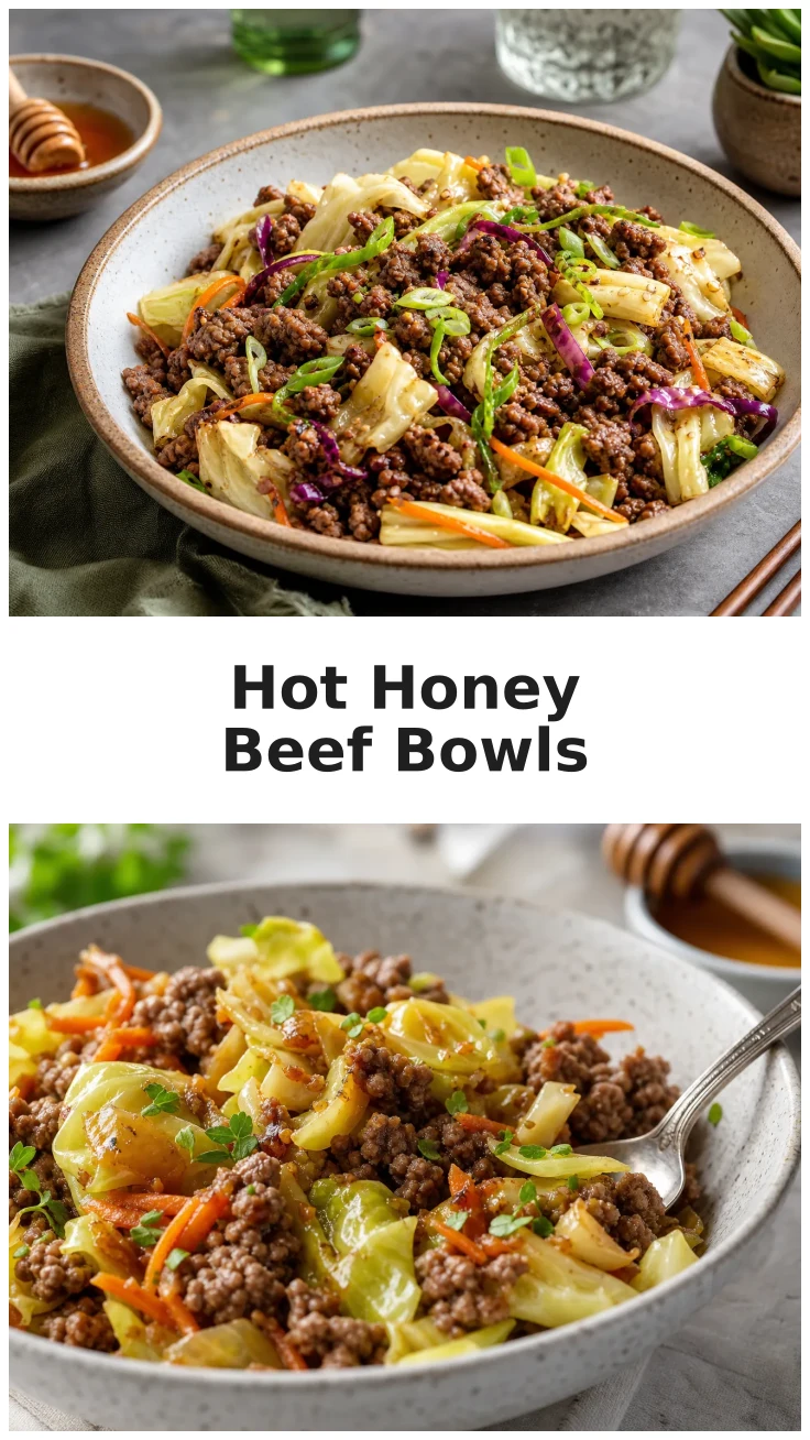Spicy Hot Honey Beef Cabbage Bowls for Dinner