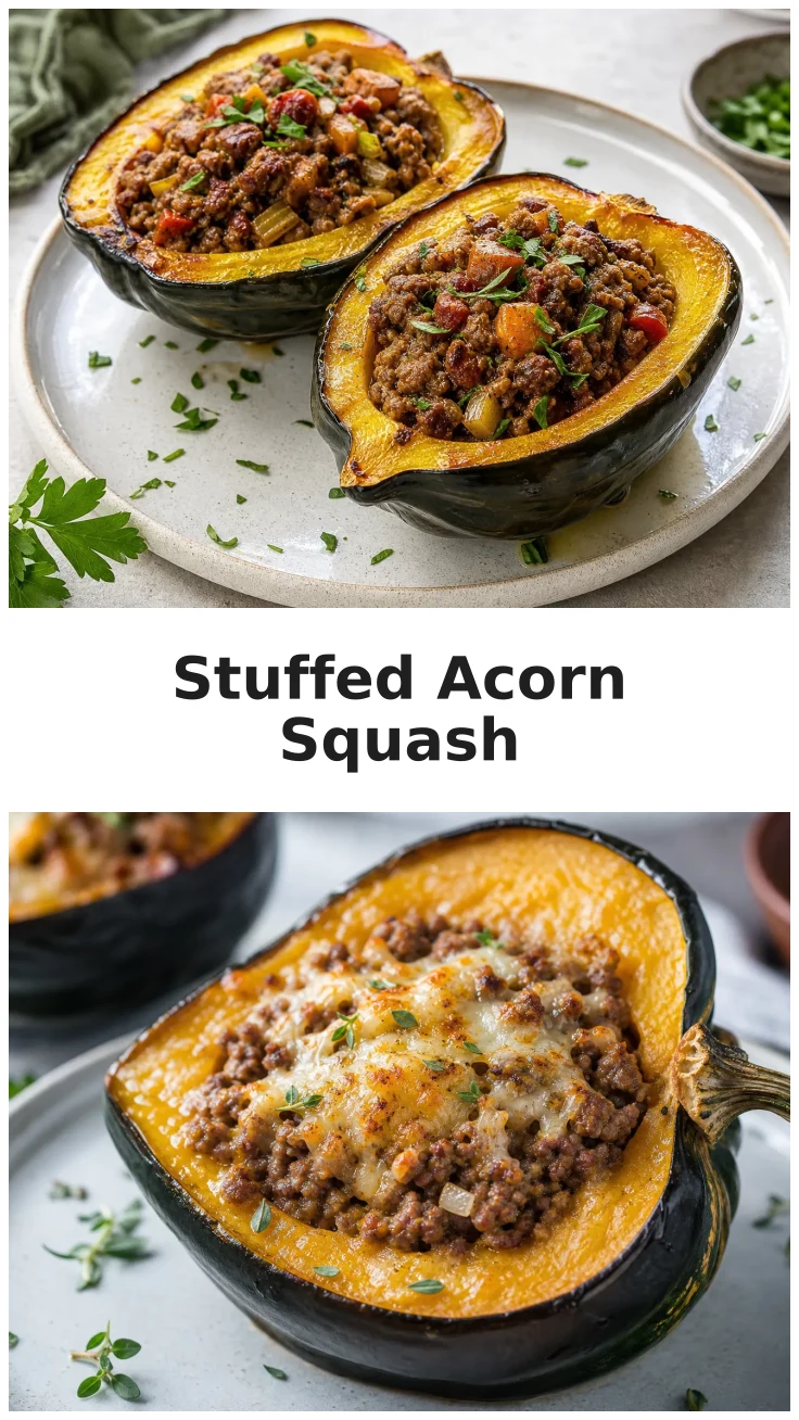 Garlic Herb Beef Stuffed Acorn Squash Recipe Garlic Herb Beef Stuffed Acorn Squash Recipe