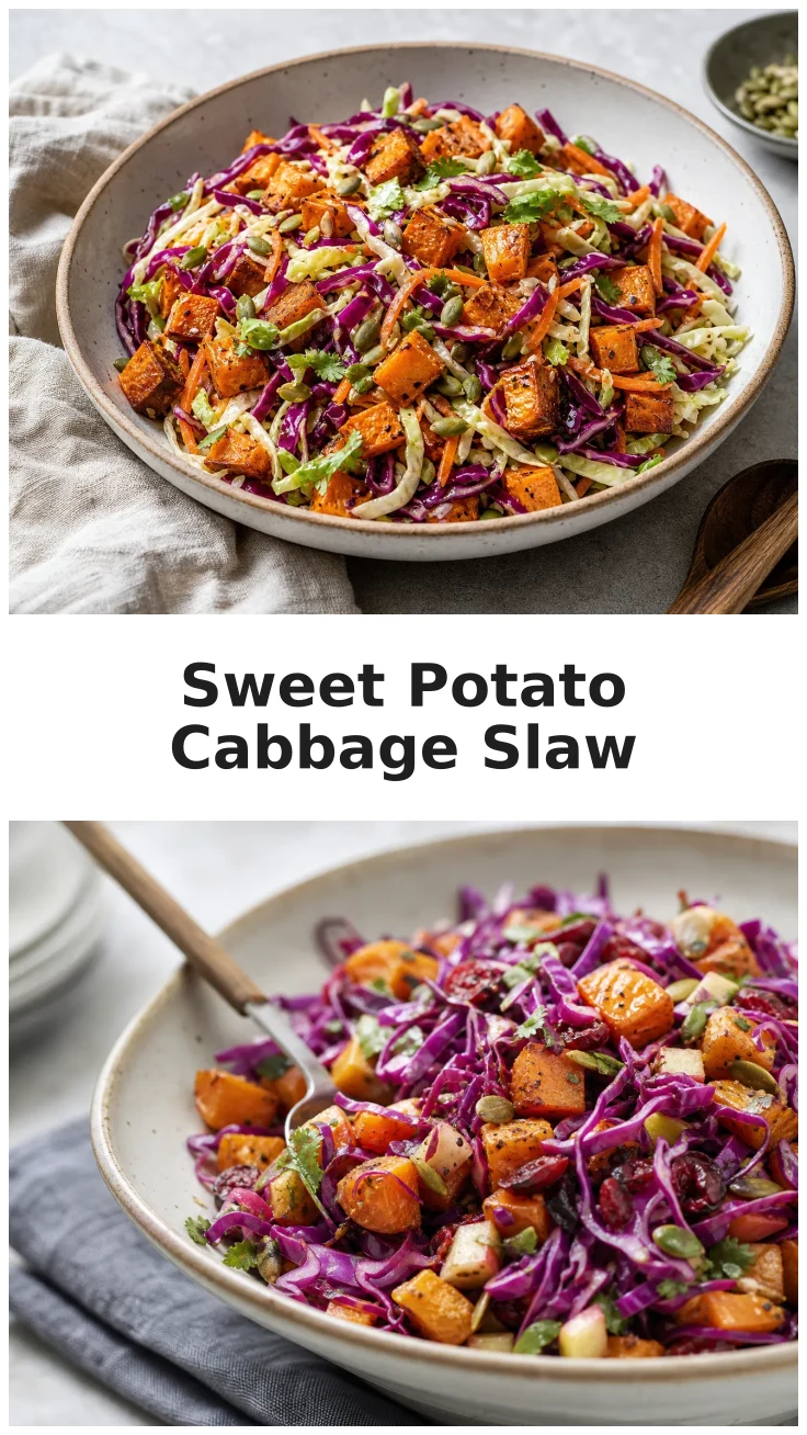 Roasted Sweet Potato Cabbage Slaw for Fall Gatherings