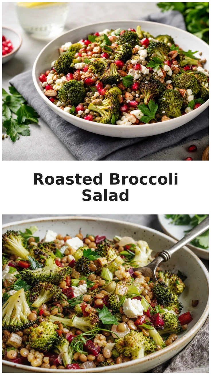 Garlic Roasted Broccoli Lentil Salad Recipe for Healthy Eating