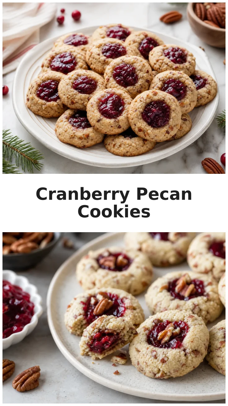 Delicious Cranberry Pecan Thumbprint Cookies for the Holidays