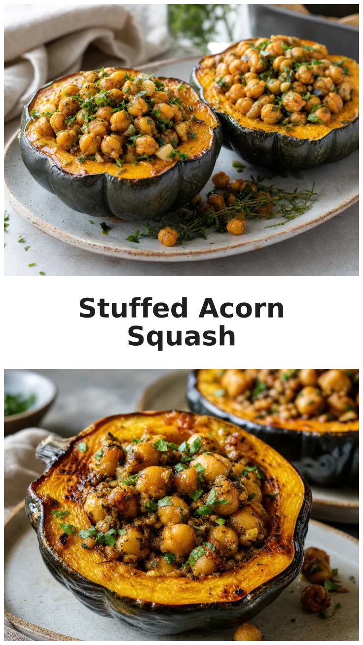Garlic Herb Chickpea Stuffed Acorn Squash Recipe Garlic Herb Chickpea Stuffed Acorn Squash Recipe