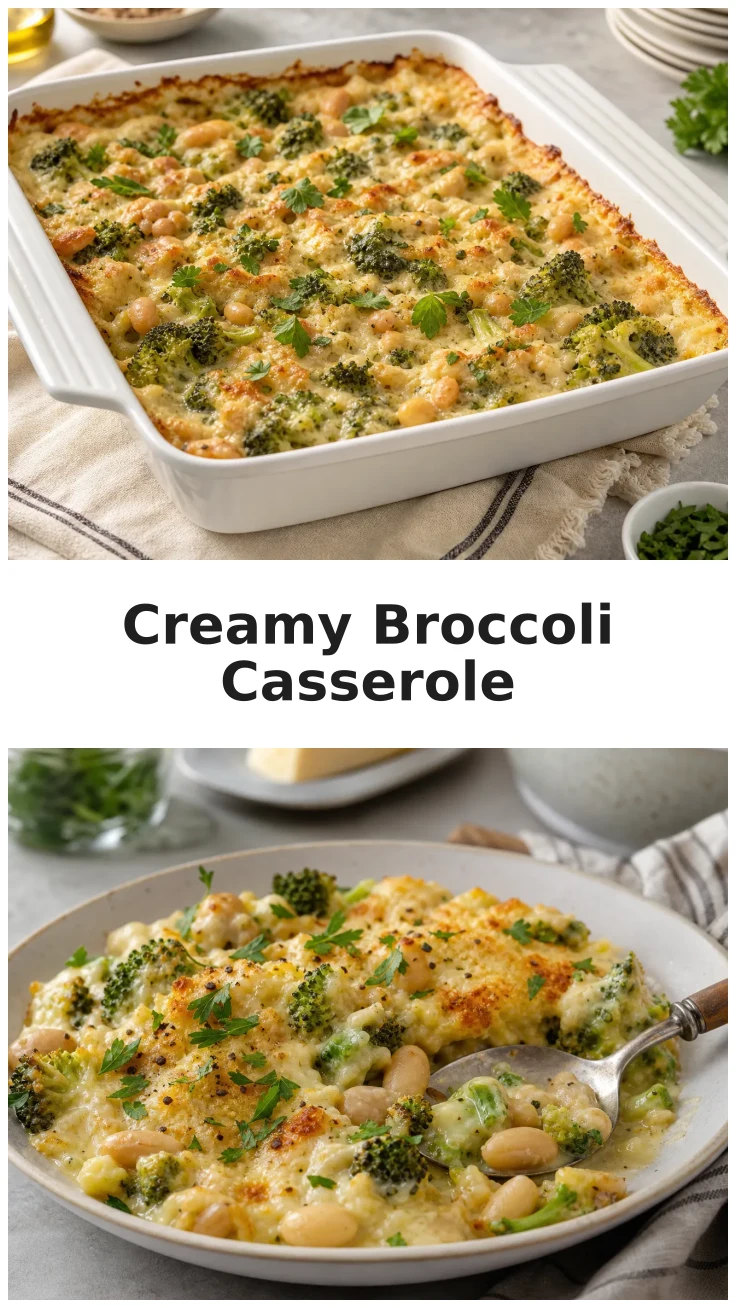 Creamy White Bean Broccoli Casserole Recipe for Comforting Meals Creamy White Bean Broccoli Casserole Recipe for Comforting Meals