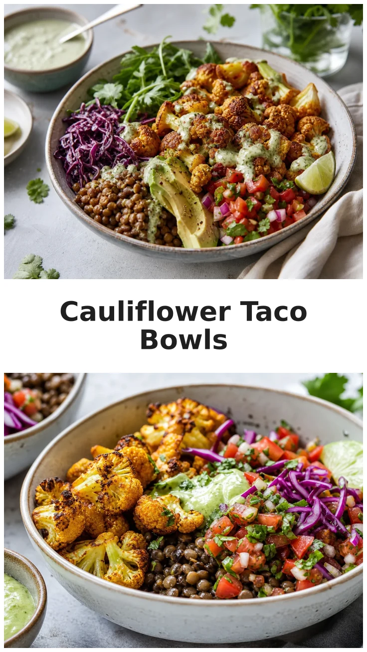 Roasted Cauliflower Lentil Taco Bowls for a Flavorful Dinner Roasted Cauliflower Lentil Taco Bowls for a Flavorful Dinner
