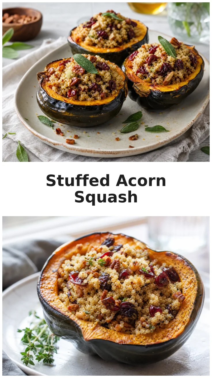 Cranberry Quinoa Stuffed Acorn Squash Recipe