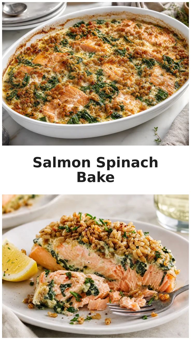 Creamy Salmon Spinach Farro Bake for Cozy Dinners Creamy Salmon Spinach Farro Bake for Cozy Dinners