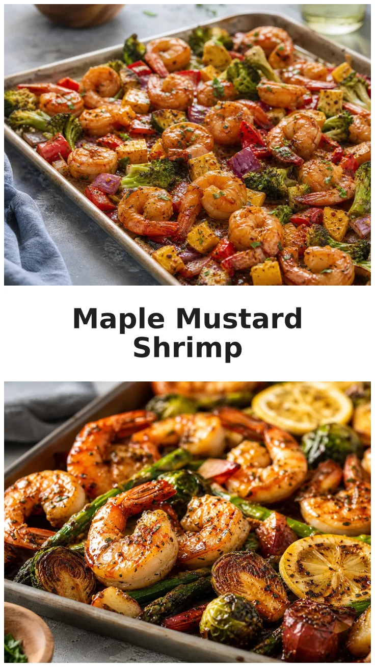 Maple Mustard Shrimp Sheet Pan Dinner Recipe Maple Mustard Shrimp Sheet Pan Dinner Recipe