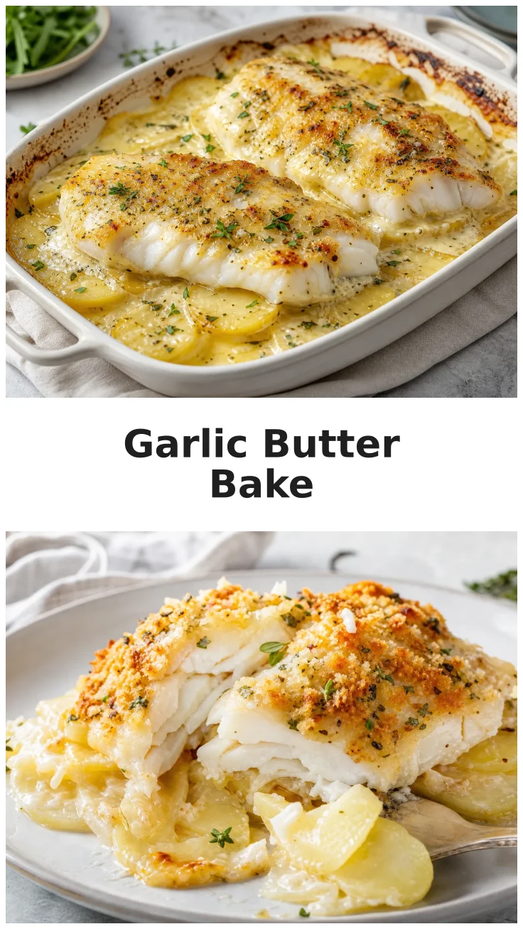 Garlic Butter Haddock and Potato Bake Recipe Garlic Butter Haddock and Potato Bake Recipe