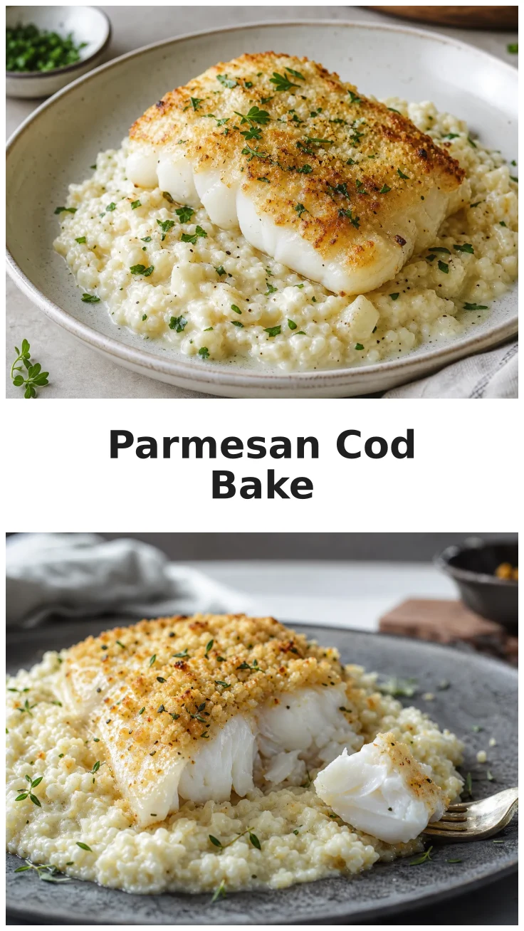 Delicious Parmesan Cod Cauliflower Rice Bake Recipe Delicious Parmesan Cod Cauliflower Rice Bake Recipe