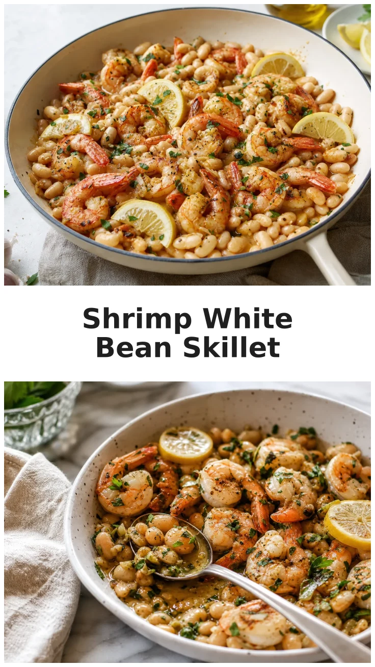 Lemon Garlic Shrimp White Bean Skillet Recipe Lemon Garlic Shrimp White Bean Skillet Recipe