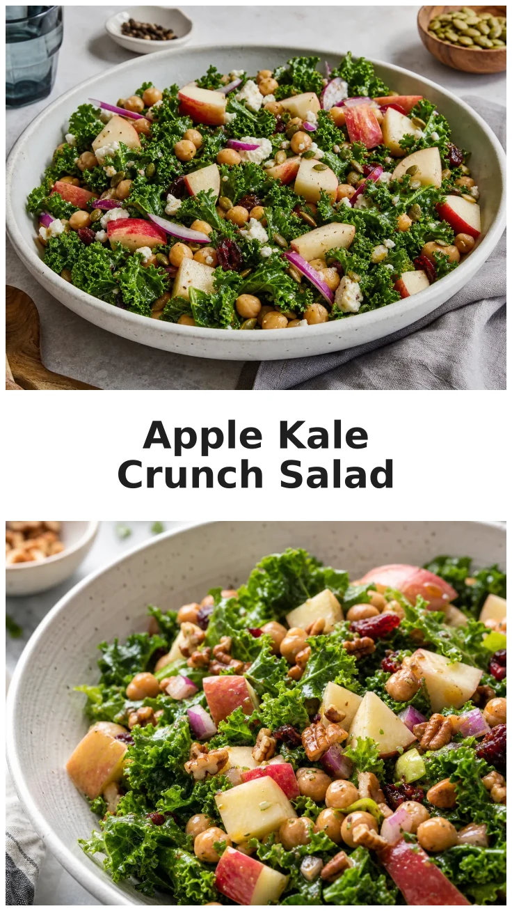 Delicious Apple Kale Chickpea Crunch Salad Recipe