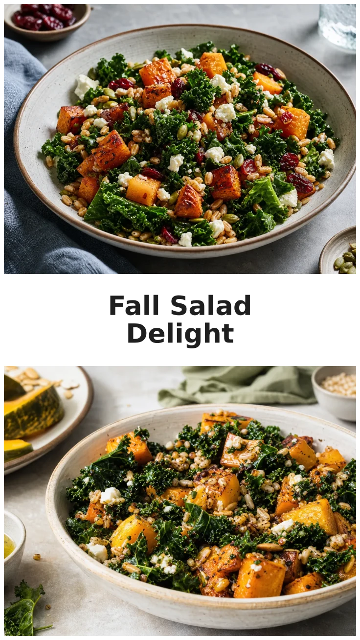 Roasted Pumpkin Kale Farro Salad for Fall Gatherings