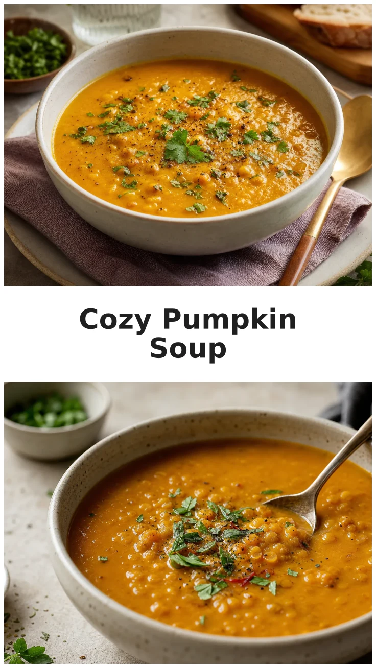 Creamy Pumpkin Lentil Soup for Cozy Fall Evenings Creamy Pumpkin Lentil Soup for Cozy Fall Evenings