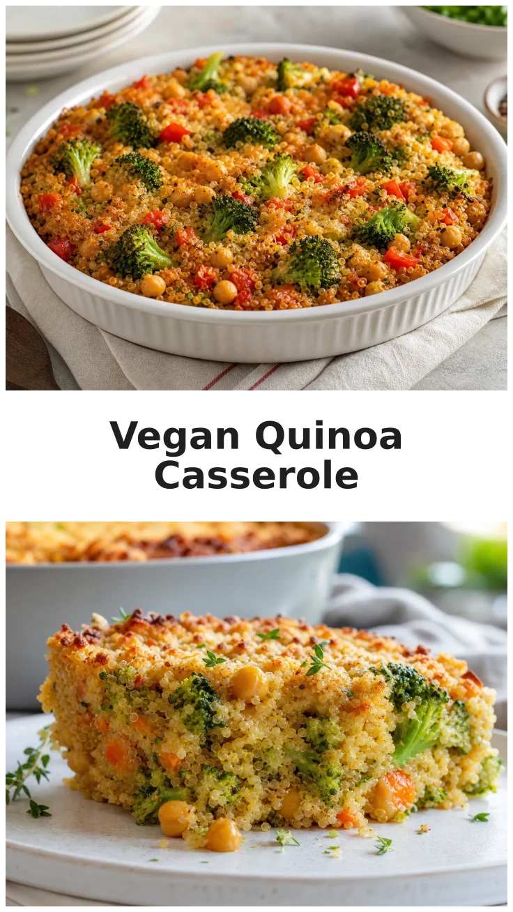 Vegan Broccoli Chickpea Quinoa Casserole Recipe