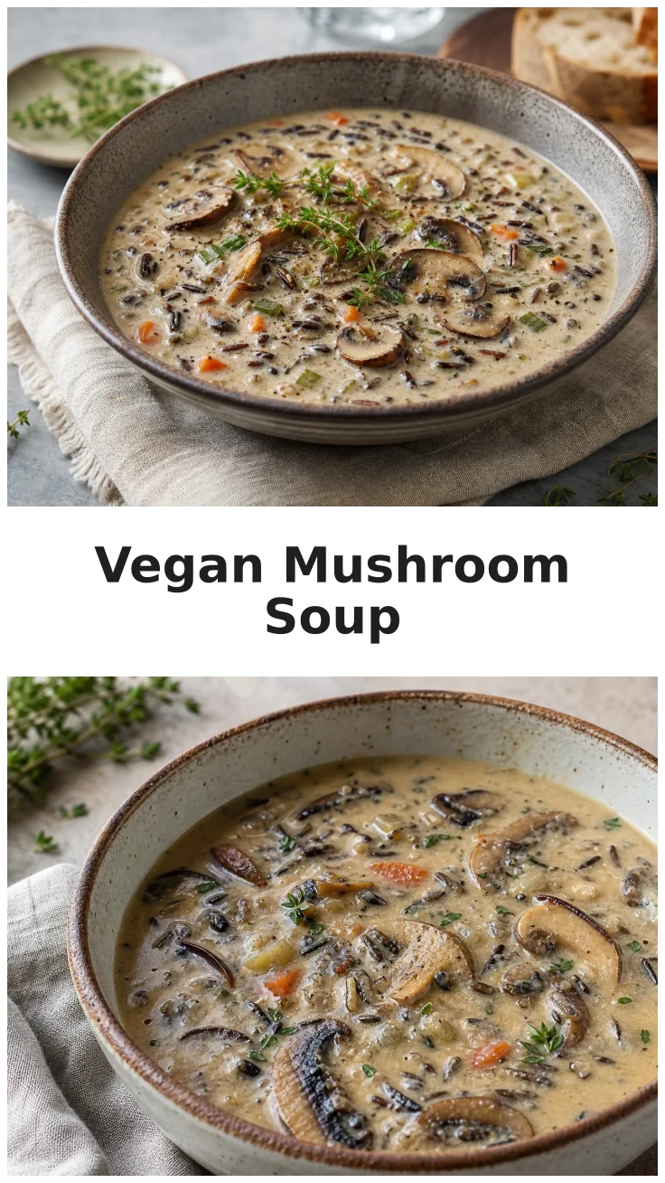 Creamy Vegan Mushroom Wild Rice Soup Recipe
