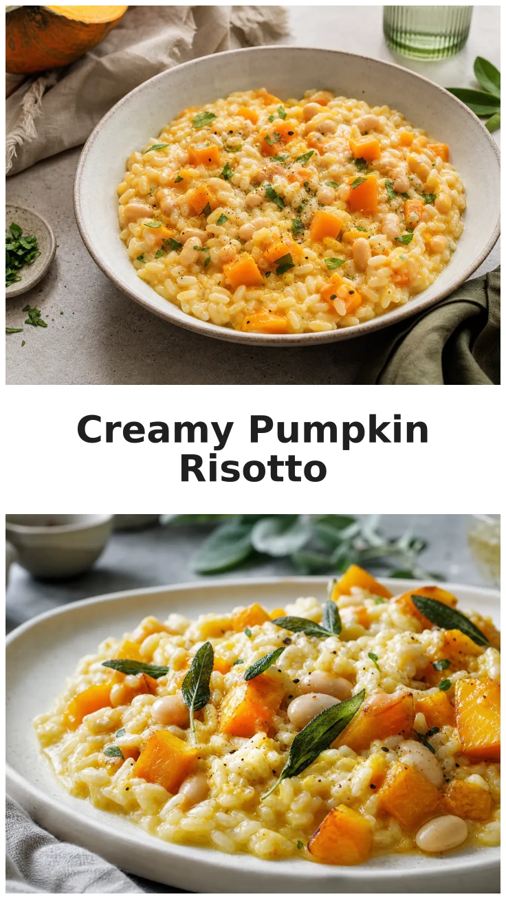Vegan Pumpkin White Bean Risotto for Cozy Nights