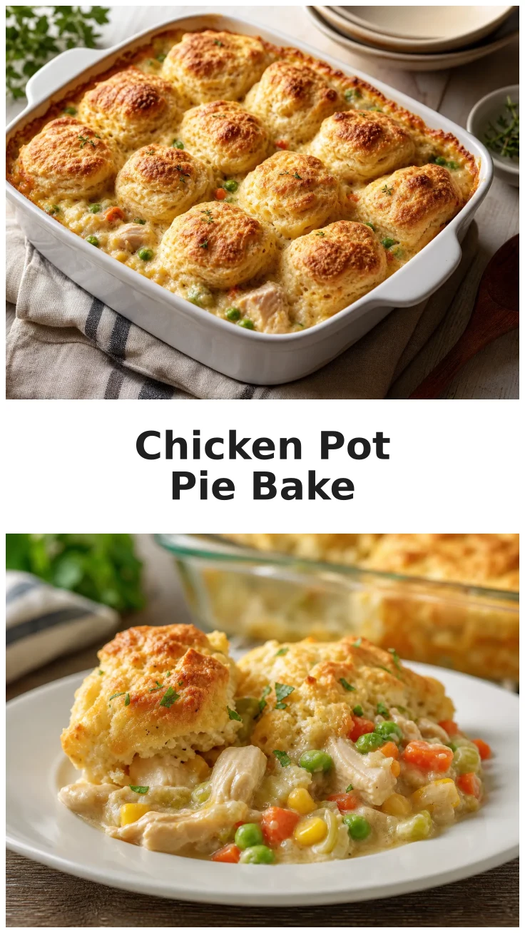 Golden Chicken Pot Pie Biscuit Bake for Cozy Nights Golden Chicken Pot Pie Biscuit Bake for Cozy Nights