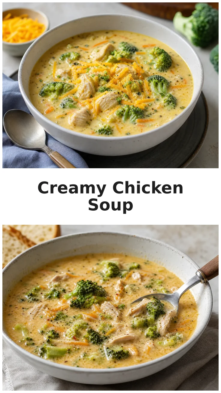 Creamy Chicken Broccoli Cheddar Soup Recipe for Cozy Nights