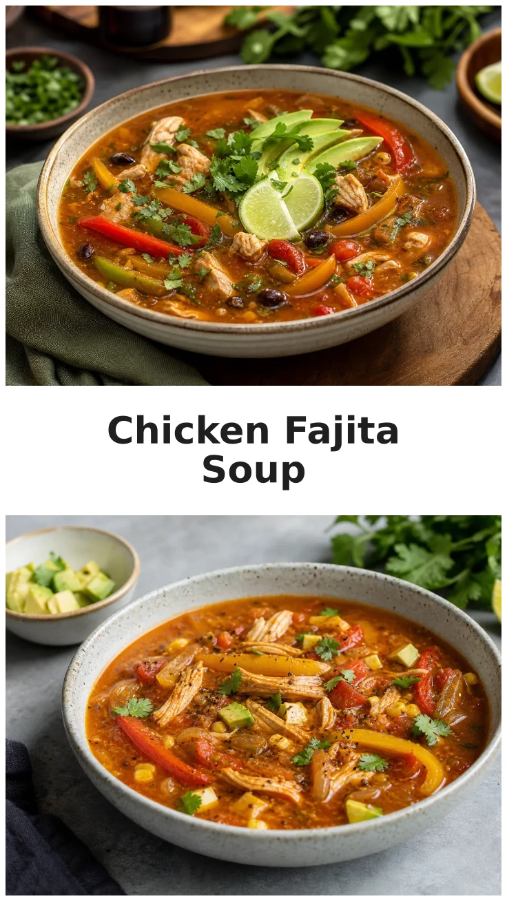 Colorful Chicken Fajita Soup Recipe for Cozy Nights