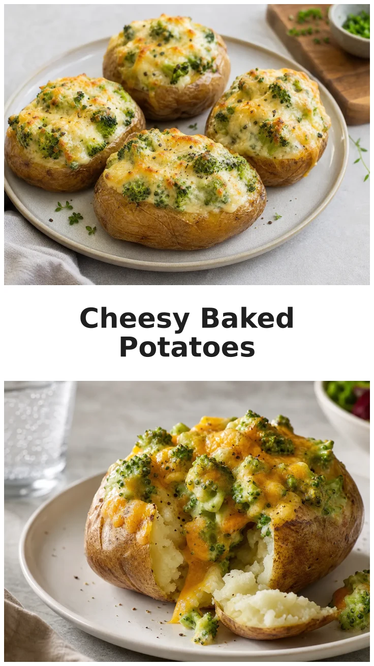 Cheesy Broccoli Cheddar Baked Potatoes for Dinner