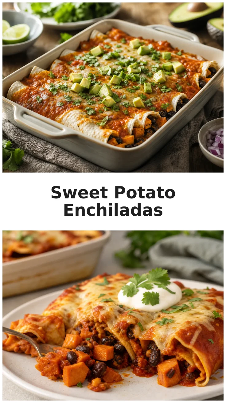 Colorful Sweet Potato Black Bean Enchiladas Recipe Colorful Sweet Potato Black Bean Enchiladas Recipe