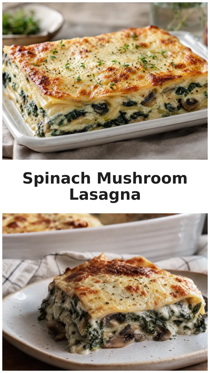 Creamy Spinach Mushroom Lasagna Recipe for Cozy Dinners Creamy Spinach Mushroom Lasagna Recipe for Cozy Dinners