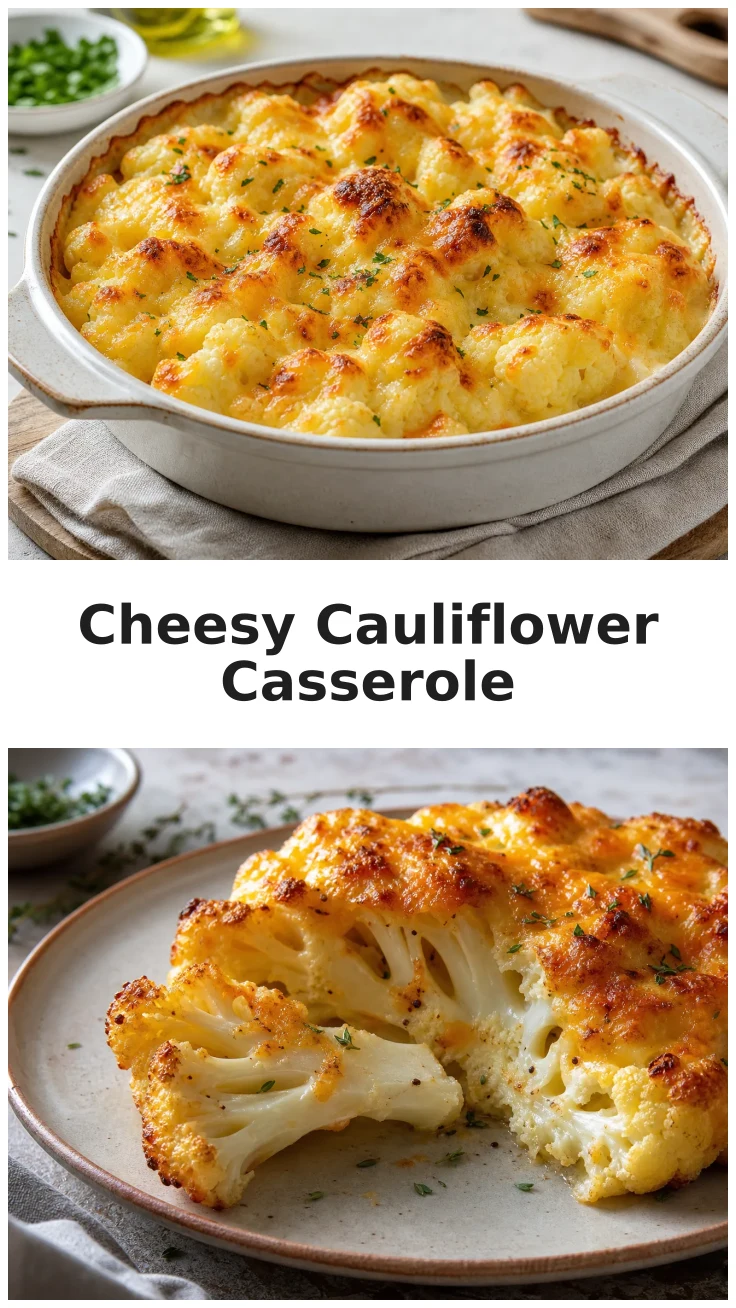 Golden Cheesy Cauliflower Casserole Recipe for Cozy Dinners Golden Cheesy Cauliflower Casserole Recipe for Cozy Dinners